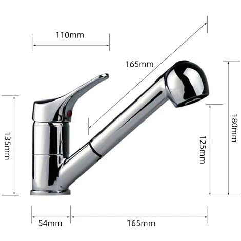 DYHF Robinet De Cuisine Avec Douchette Extractible Mitigeur De Cuisine Jets Au Choix Robinet Mitigeur Evier Cuisine Brossé - Argent 6 DYHF Robinet De Cuisine Avec Douchette Extractible Mitigeur De Cuisine Jets Au Choix Robinet Mitigeur Evier Cuisine Brossé - Argent â Image 4