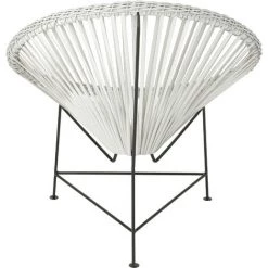 LES TENDANCES Fauteuil Acapulco Métal Et Rotin Blanc Shira -Pas Cher Fauteuil Magasin 65116922 4