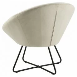 Fauteuils BOBOCHIC - Fauteuil MARLENE Tissu Velours Blanc Cassé - Blanc Cassé -Pas Cher Fauteuil Magasin 65211607 4