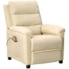 VidaXL Fauteuil De Massage Inclinable Crème Tissu - Crème