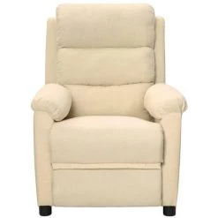 VidaXL Fauteuil De Massage Inclinable Crème Tissu - Crème -Pas Cher Fauteuil Magasin 65296980 2