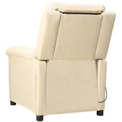 VidaXL Fauteuil De Massage Inclinable Crème Tissu - Crème -Pas Cher Fauteuil Magasin 65296980 4
