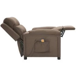 VidaXL Fauteuil De Massage Inclinable Taupe Tissu - Taupe 11 VidaXL Fauteuil De Massage Inclinable Taupe Tissu - Taupe -Pas Cher Fauteuil Magasin 65296984 5