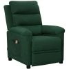 VidaXL Fauteuil De Massage Inclinable Vert Foncé Tissu - Vert