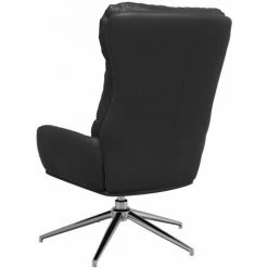 Chaise De Relaxation Noir Cuir Véritable VidaXL -Pas Cher Fauteuil Magasin 65510524 5