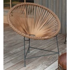 LES TENDANCES Fauteuil Acapulco Métal Et Rotin Marron Eugenio 9 LES TENDANCES Fauteuil Acapulco Métal Et Rotin Marron Eugenio -Pas Cher Fauteuil Magasin 65604188 3