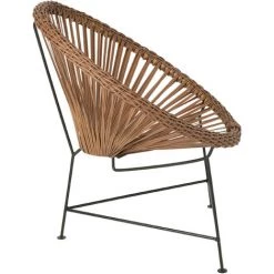 LES TENDANCES Fauteuil Acapulco Métal Et Rotin Marron Eugenio 10 LES TENDANCES Fauteuil Acapulco Métal Et Rotin Marron Eugenio -Pas Cher Fauteuil Magasin 65604188 4