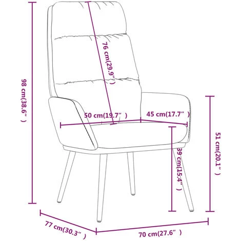 Chaise De Relaxation Tissu Crème VidaXL 5 Chaise De Relaxation Tissu Crème VidaXL – Image 3