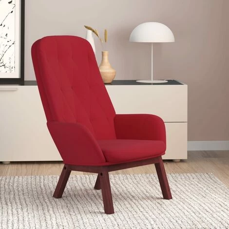 VidaXL Chaise De Relaxation Rouge Bordeaux Velours - Rouge 4 VidaXL Chaise De Relaxation Rouge Bordeaux Velours - Rouge – Image 2