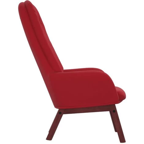 VidaXL Chaise De Relaxation Rouge Bordeaux Velours - Rouge 6 VidaXL Chaise De Relaxation Rouge Bordeaux Velours - Rouge – Image 4