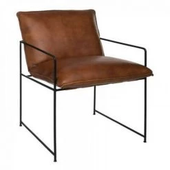 EASY Fauteuil Cuir Kanat Cgnac, Cognac