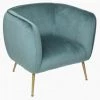 EASY Fauteuil En Velours Leria Jade, Vert Jade -Pas Cher Fauteuil Magasin 65781622 1