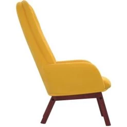 VidaXL Chaise De Relaxation Jaune Moutarde Velours - Jaune -Pas Cher Fauteuil Magasin 65788004 4