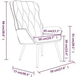 Chaise De Relaxation Velours Bleu VidaXL 9 Chaise De Relaxation Velours Bleu VidaXL -Pas Cher Fauteuil Magasin 65788209 3