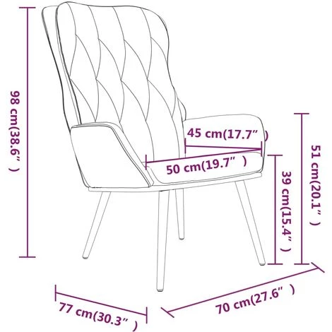 Chaise De Relaxation Velours Bleu VidaXL 5 Chaise De Relaxation Velours Bleu VidaXL – Image 3