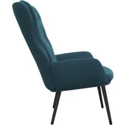 Chaise De Relaxation Velours Bleu VidaXL 10 Chaise De Relaxation Velours Bleu VidaXL -Pas Cher Fauteuil Magasin 65788209 4