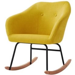 BAïTA Fauteuil HILDA En Tissu Jaune Rocking Chair - Jaune
