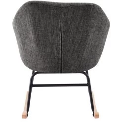 BAïTA Fauteuil HILDA En Tissu Anthracite Rocking Chair - Gris -Pas Cher Fauteuil Magasin 65823103 5