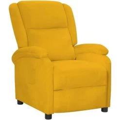 VidaXL Fauteuil Inclinable Jaune Velours - Jaune