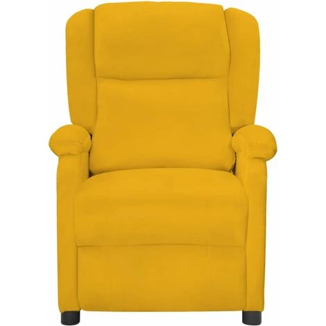 VidaXL Fauteuil Inclinable Jaune Velours - Jaune 4 VidaXL Fauteuil Inclinable Jaune Velours - Jaune – Image 2