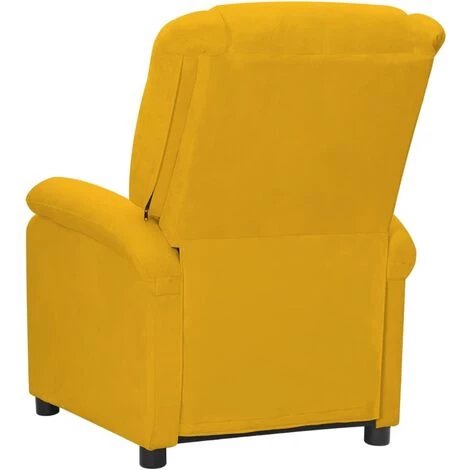 VidaXL Fauteuil Inclinable Jaune Velours - Jaune 7 VidaXL Fauteuil Inclinable Jaune Velours - Jaune – Image 5