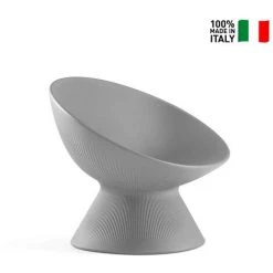 PLUST Fauteuil Polyéthylène Enveloppant Design Intérieur Extérieur Jardin Fade P1 | Couleur: Gris -Pas Cher Fauteuil Magasin 65877485 3
