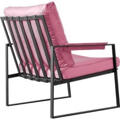 FVO Salon Avec Dossier Et Accoudoirs, Chaise Moderne Relax à Accoudoir Unique Avec Coussin En Velours,Siège Rembourée En Velours ,pour Salle à Manger, Salle De Séjour, Bureau,chambre ( Pink) 10 FVO Salon Avec Dossier Et Accoudoirs, Chaise Moderne Relax à Accoudoir Unique Avec Coussin En Velours,Siège Rembourée En Velours ,pour Salle à Manger, Salle De Séjour, Bureau,chambre ( Pink) -Pas Cher Fauteuil Magasin 65884549 4