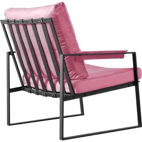 FVO Salon Avec Dossier Et Accoudoirs, Chaise Moderne Relax à Accoudoir Unique Avec Coussin En Velours,Siège Rembourée En Velours ,pour Salle à Manger, Salle De Séjour, Bureau,chambre ( Pink) 6 FVO Salon Avec Dossier Et Accoudoirs, Chaise Moderne Relax à Accoudoir Unique Avec Coussin En Velours,Siège Rembourée En Velours ,pour Salle à Manger, Salle De Séjour, Bureau,chambre ( Pink) – Image 4