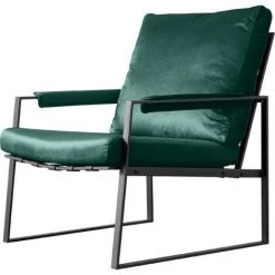FVO Salon Avec Dossier Et Accoudoirs, Chaise Moderne Relax à Accoudoir Unique Avec Coussin En Velours，Siège Rembourée En Velours ，pour Salle à Manger, Salle De Séjour, Bureau，chambre ( Vert) -Pas Cher Fauteuil Magasin 65884652 4