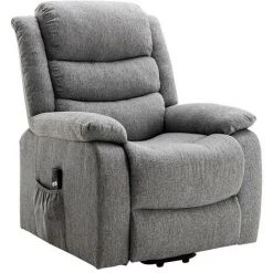VENTE-UNIQUE.COM Fauteuil Releveur électrique En Tissu Gris Clair NADINE - Gris Clair