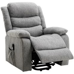 VENTE-UNIQUE.COM Fauteuil Releveur électrique En Tissu Gris Clair NADINE - Gris Clair -Pas Cher Fauteuil Magasin 65909755 3
