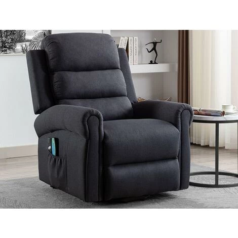 VENTE-UNIQUE.COM Fauteuil Massant En Tissu Avec Releveur électrique - Gris Anthracite - LOVARI - Gris Anthracite 3 VENTE-UNIQUE.COM Fauteuil Massant En Tissu Avec Releveur électrique - Gris Anthracite - LOVARI - Gris Anthracite