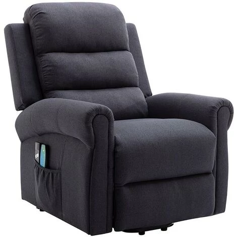 VENTE-UNIQUE.COM Fauteuil Massant En Tissu Avec Releveur électrique - Gris Anthracite - LOVARI - Gris Anthracite 4 VENTE-UNIQUE.COM Fauteuil Massant En Tissu Avec Releveur électrique - Gris Anthracite - LOVARI - Gris Anthracite – Image 2