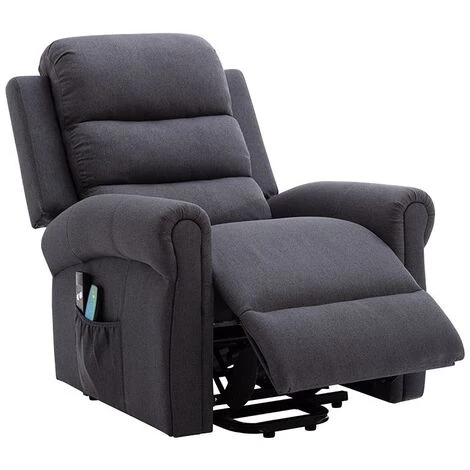 VENTE-UNIQUE.COM Fauteuil Massant En Tissu Avec Releveur électrique - Gris Anthracite - LOVARI - Gris Anthracite 5 VENTE-UNIQUE.COM Fauteuil Massant En Tissu Avec Releveur électrique - Gris Anthracite - LOVARI - Gris Anthracite – Image 3