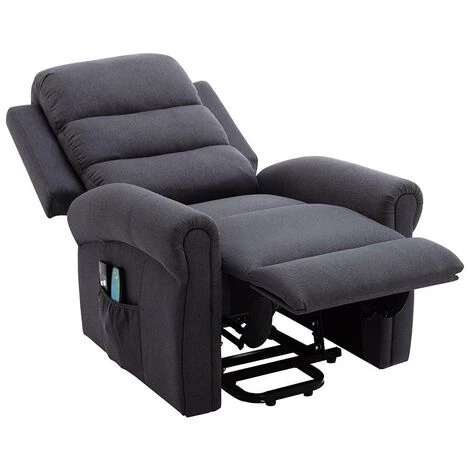 VENTE-UNIQUE.COM Fauteuil Massant En Tissu Avec Releveur électrique - Gris Anthracite - LOVARI - Gris Anthracite 6 VENTE-UNIQUE.COM Fauteuil Massant En Tissu Avec Releveur électrique - Gris Anthracite - LOVARI - Gris Anthracite – Image 4
