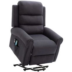 VENTE-UNIQUE.COM Fauteuil Massant En Tissu Avec Releveur électrique - Gris Anthracite - LOVARI - Gris Anthracite 11 VENTE-UNIQUE.COM Fauteuil Massant En Tissu Avec Releveur électrique - Gris Anthracite - LOVARI - Gris Anthracite -Pas Cher Fauteuil Magasin 65909768 5