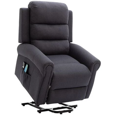VENTE-UNIQUE.COM Fauteuil Massant En Tissu Avec Releveur électrique - Gris Anthracite - LOVARI - Gris Anthracite 7 VENTE-UNIQUE.COM Fauteuil Massant En Tissu Avec Releveur électrique - Gris Anthracite - LOVARI - Gris Anthracite – Image 5