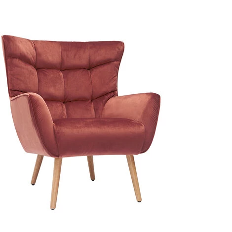 MILIBOO Fauteuil En Velours Rouge Tomette Et Hévéa Massif AVERY - Terra Cotta Velours 4 MILIBOO Fauteuil En Velours Rouge Tomette Et Hévéa Massif AVERY - Terra Cotta Velours â Image 2