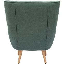 MILIBOO Fauteuil Scandinave Tissu Effet Velours Texturé Vert Foncé Et Hévéa Massif AVERY - Vert Velours -Pas Cher Fauteuil Magasin 65913318 4
