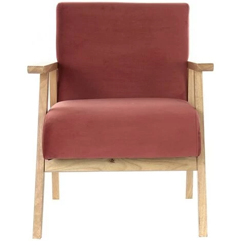 BRICOMARTEAU Fauteuil DKD Home Decor Rouge Polyester Bois MDF (61 X 63 X 77 Cm) 6 BRICOMARTEAU Fauteuil DKD Home Decor Rouge Polyester Bois MDF (61 X 63 X 77 Cm) – Image 4