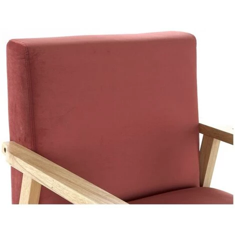 BRICOMARTEAU Fauteuil DKD Home Decor Rouge Polyester Bois MDF (61 X 63 X 77 Cm) 7 BRICOMARTEAU Fauteuil DKD Home Decor Rouge Polyester Bois MDF (61 X 63 X 77 Cm) – Image 5