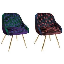 BRICOMARTEAU Fauteuil DKD Home Decor Métal Polyester (2 Pcs) (60 X 60 X 75 Cm)