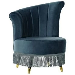 BRICOMARTEAU Fauteuil DKD Home Decor Bleu Polyester Métal (77 X 63 X 85 Cm)