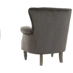 BRICOMARTEAU Fauteuil DKD Home Decor Velours Bois D'hévéa Gris Foncé (74 X 70 X 88 Cm) -Pas Cher Fauteuil Magasin 65928054 3