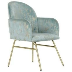 BRICOMARTEAU Fauteuil DKD Home Decor Vert Polyester Métal Doré (63 X 65 X 87 Cm)