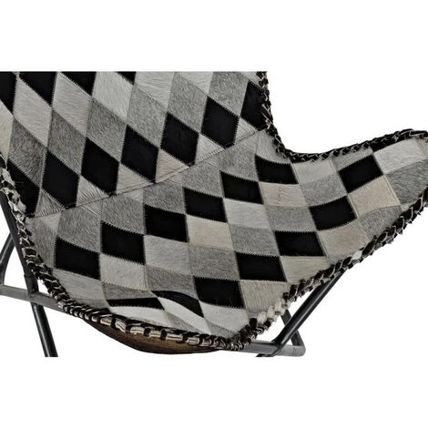 BRICOMARTEAU Fauteuil DKD Home Decor Cuir Blanc Fer Losanges (70 X 70 X 90 Cm) 5 BRICOMARTEAU Fauteuil DKD Home Decor Cuir Blanc Fer Losanges (70 X 70 X 90 Cm) – Image 3