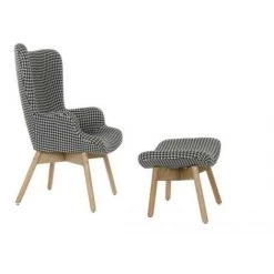 BRICOMARTEAU Fauteuil DKD Home Decor Beige Polyester Bleu Ciel Pin Patchwork (70 X 70 X 95 Cm) (65 X 40 X 46 Cm)