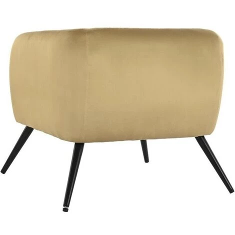 BRICOMARTEAU Fauteuil DKD Home Decor Noir Métal Polyester Jaune (75 X 71 X 71 Cm) 5 BRICOMARTEAU Fauteuil DKD Home Decor Noir Métal Polyester Jaune (75 X 71 X 71 Cm) – Image 3