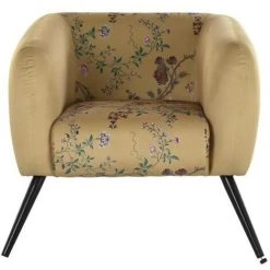 BRICOMARTEAU Fauteuil DKD Home Decor Noir Métal Polyester Jaune (75 X 71 X 71 Cm) 11 BRICOMARTEAU Fauteuil DKD Home Decor Noir Métal Polyester Jaune (75 X 71 X 71 Cm) -Pas Cher Fauteuil Magasin 65933279 5