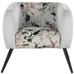BRICOMARTEAU Fauteuil DKD Home Decor Noir Beige Métal Polyester (75 X 71 X 71 Cm) -Pas Cher Fauteuil Magasin 65933539 3
